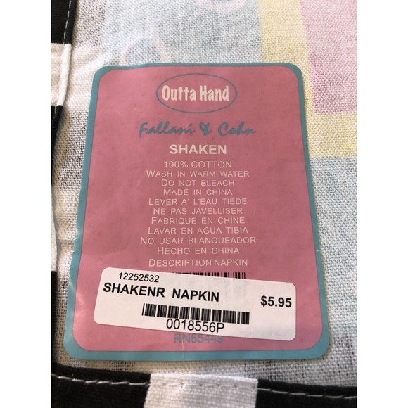 Outta Hand Fallani Cohn Martini Shaken 4 Napkins 4 Placemats Embroiled - Picture 7 of 12